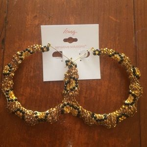 Sparkling  Statement Hoop Earrings